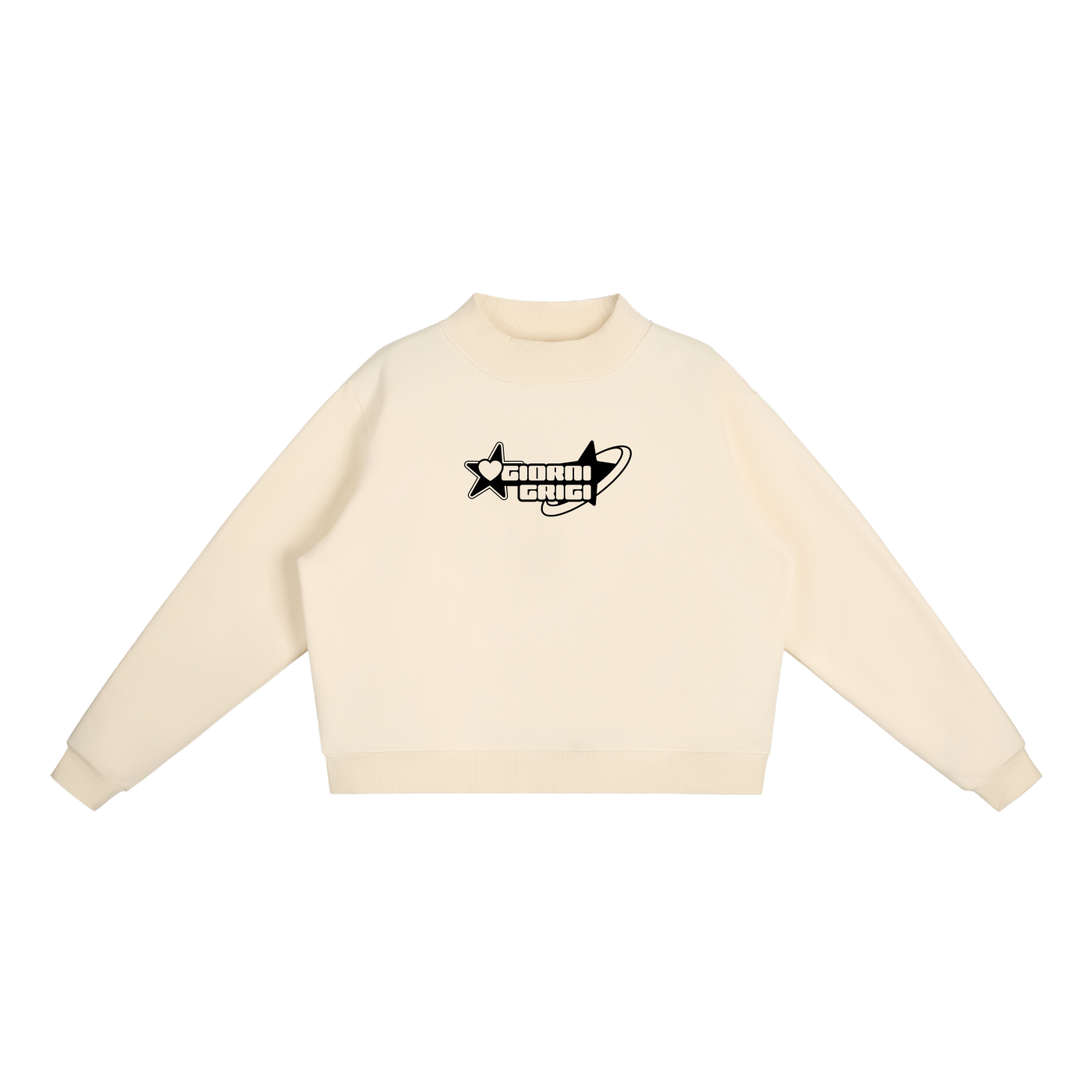 Essential Fleece Mock-Neck Crew Sweatshirt