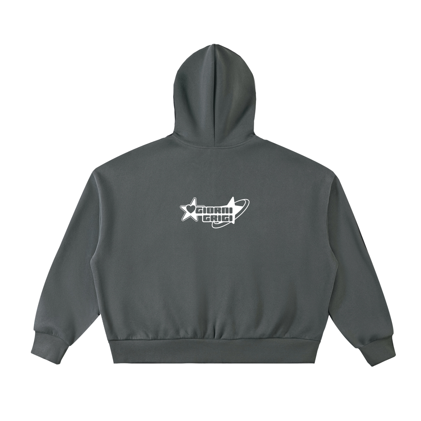 Fleeced Full-Zip Boxy Hoodie