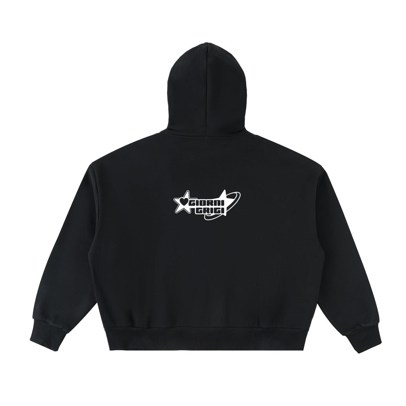 Fleeced Full-Zip Boxy Hoodie