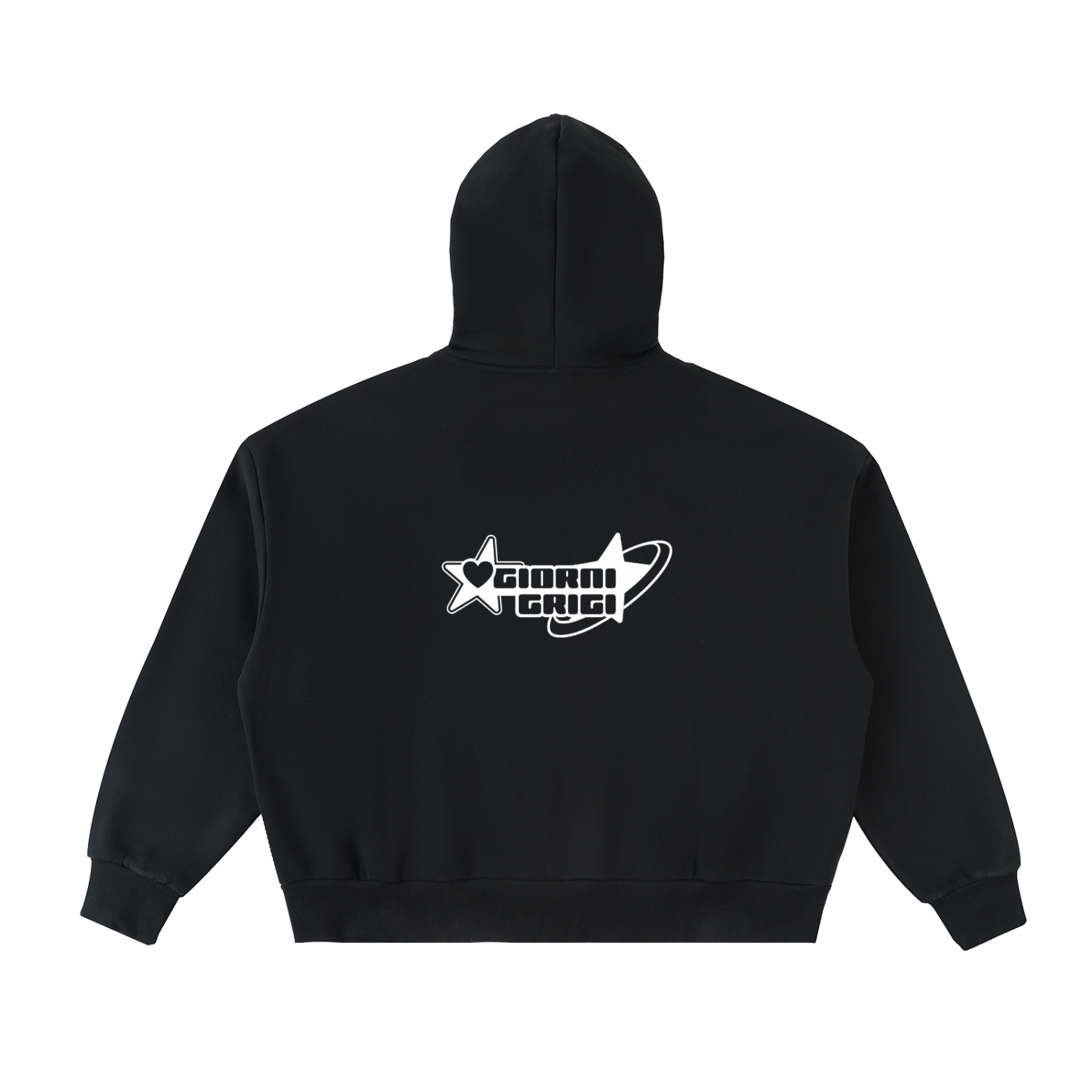 Fleeced Full-Zip Boxy Hoodie