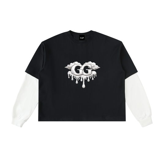 Limited Edition Layered Contrast Sleeve Cotton T-Shirt