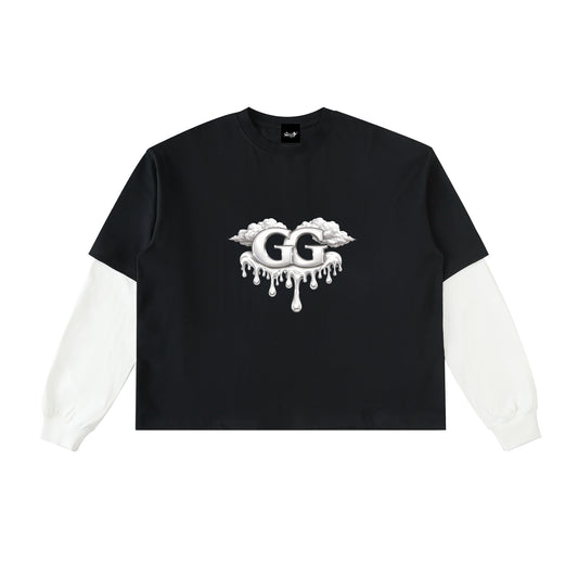Limited Edition Layered Contrast Sleeve Cotton T-Shirt