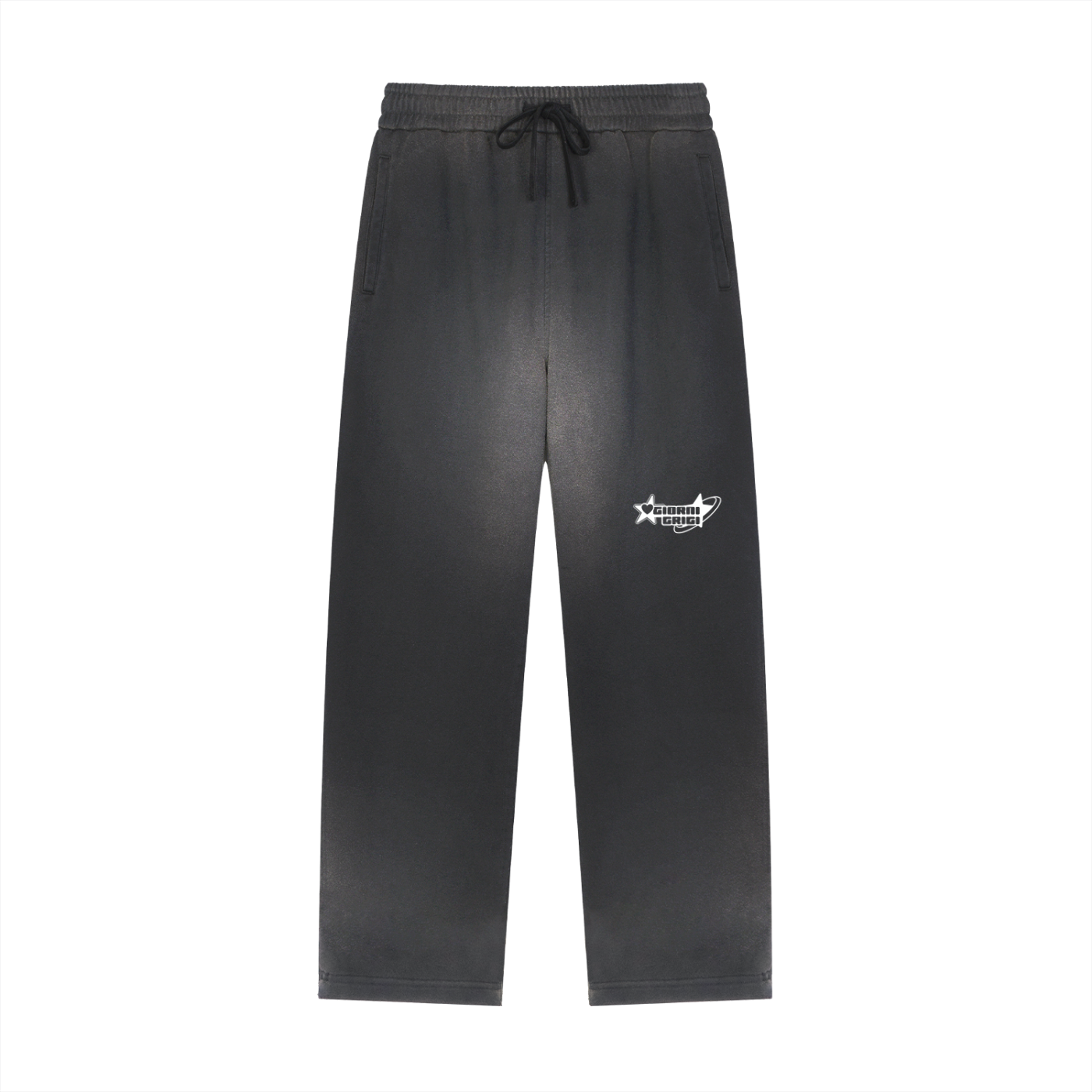Sun Fade Raw Edge Straight-Leg Sweatpants