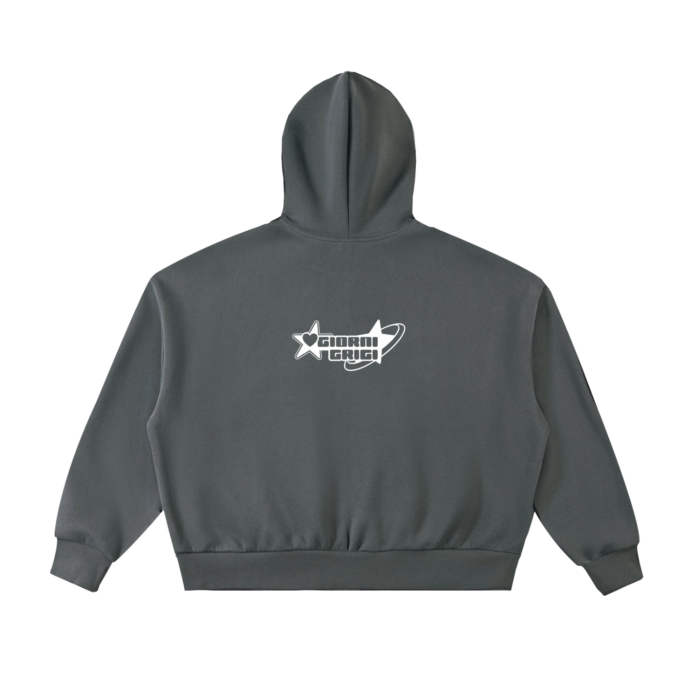 Fleeced Full-Zip Boxy Hoodie
