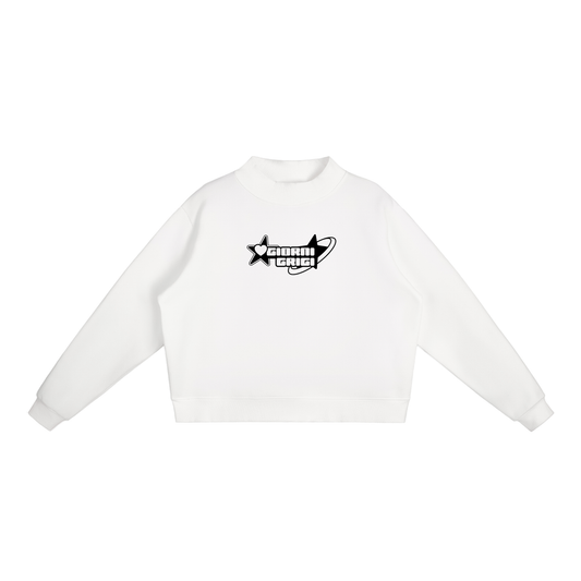 Essential Fleece Mock-Neck Crew Sweatshirt