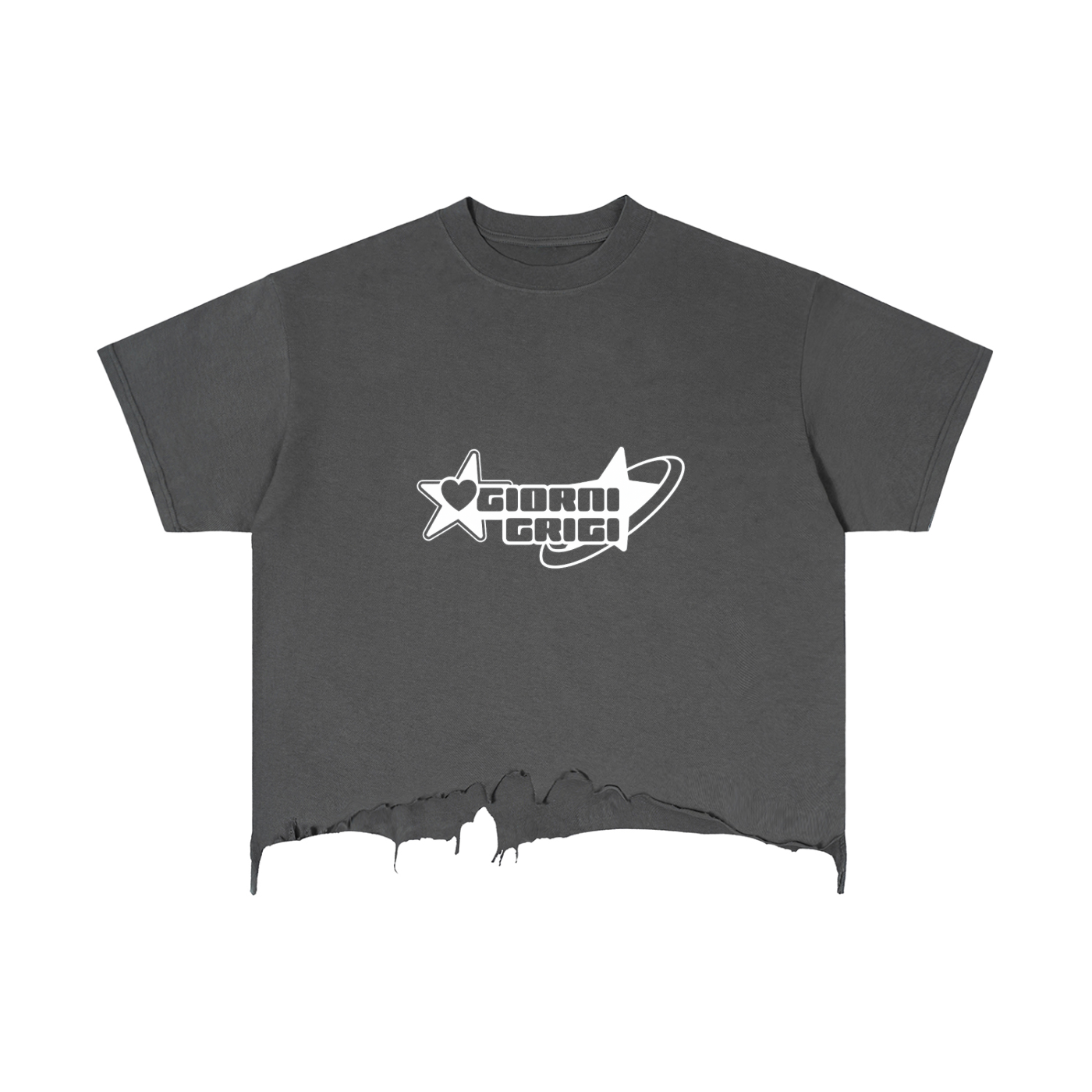 Vintage Wash Boxy Distressed Hem T-Shirt