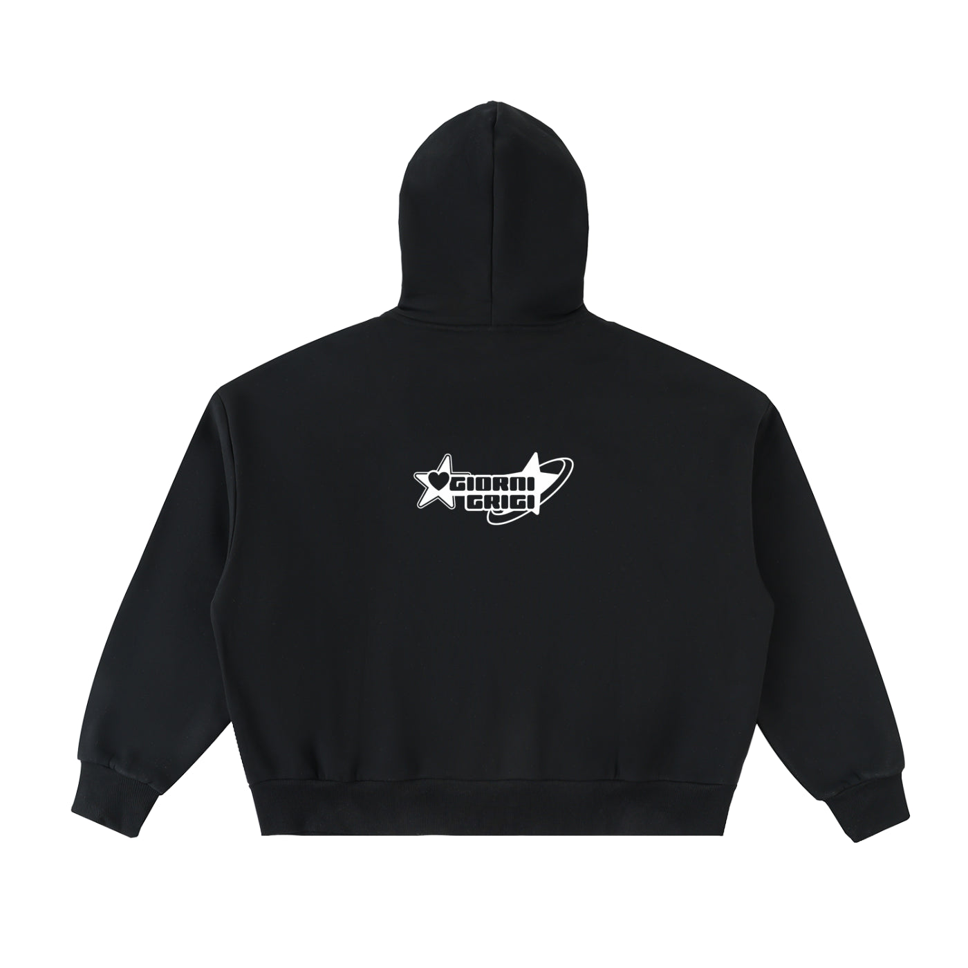 Fleeced Full-Zip Boxy Hoodie