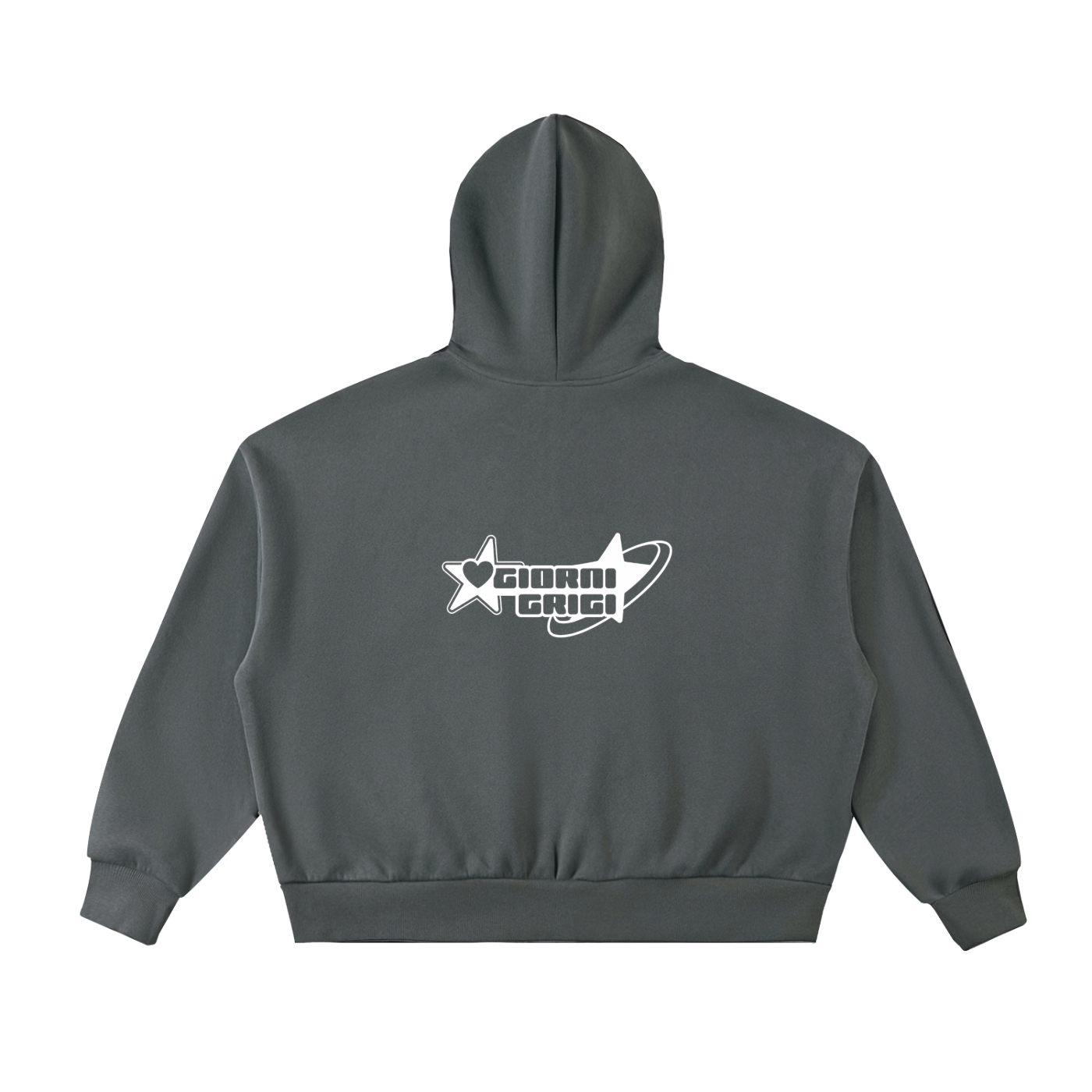 Fleeced Full-Zip Boxy Hoodie